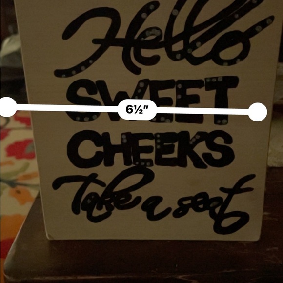 Decorative Bathroom Sign with Black Text - Picture 3 of 5